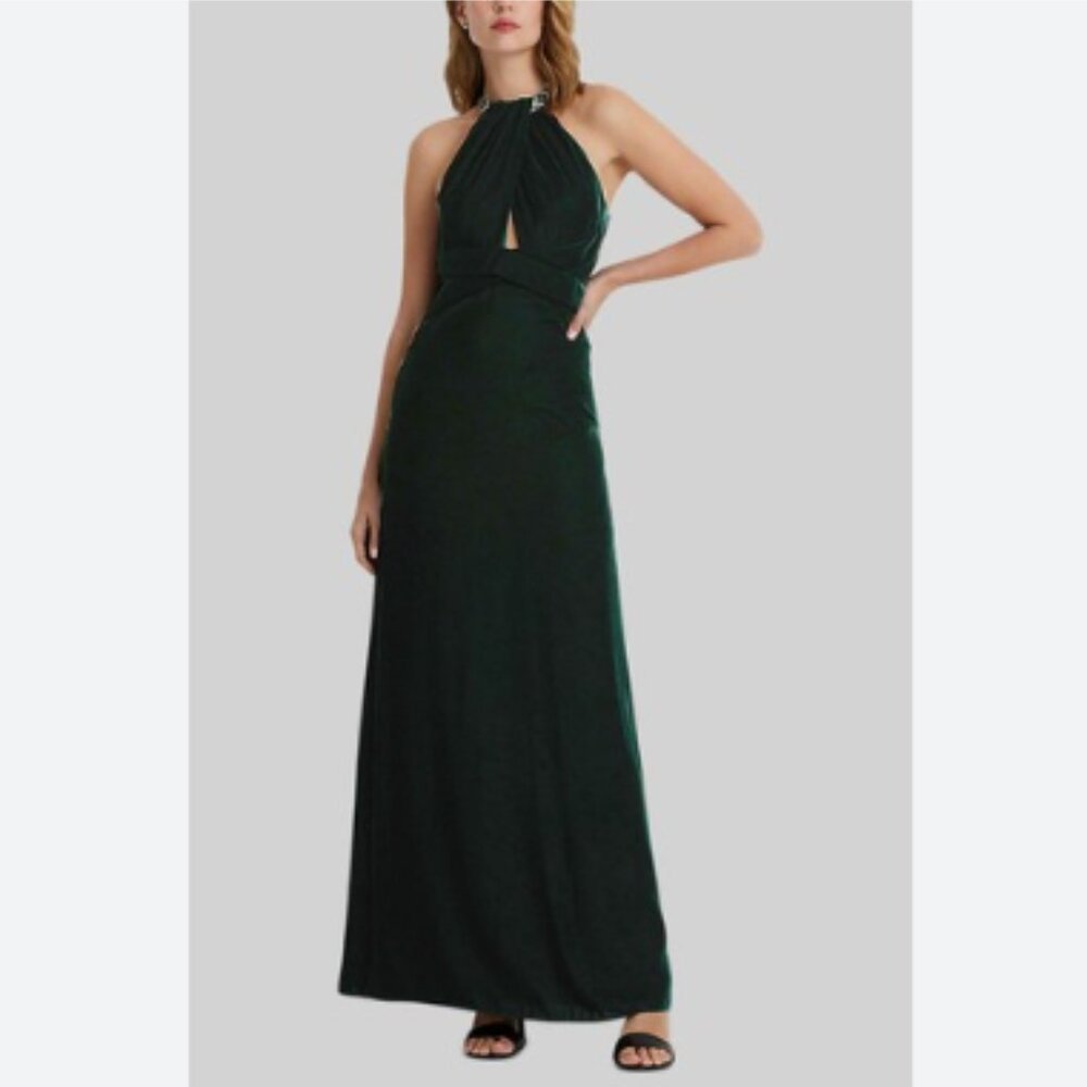 Brand New LAUREN RALPH LAUREN Velvet halter gown